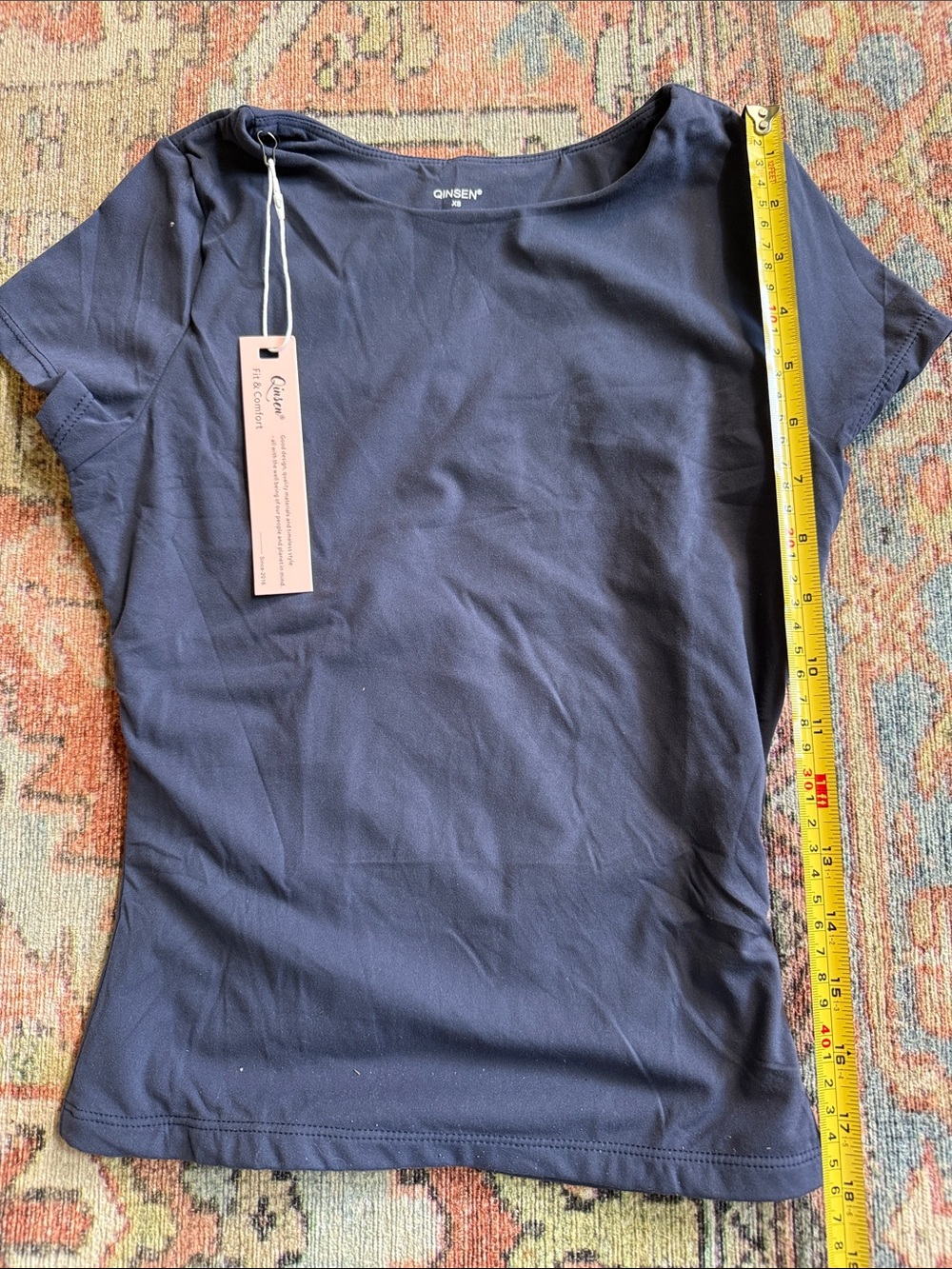 Qinsen Navy Short-Sleeve Women's Tee